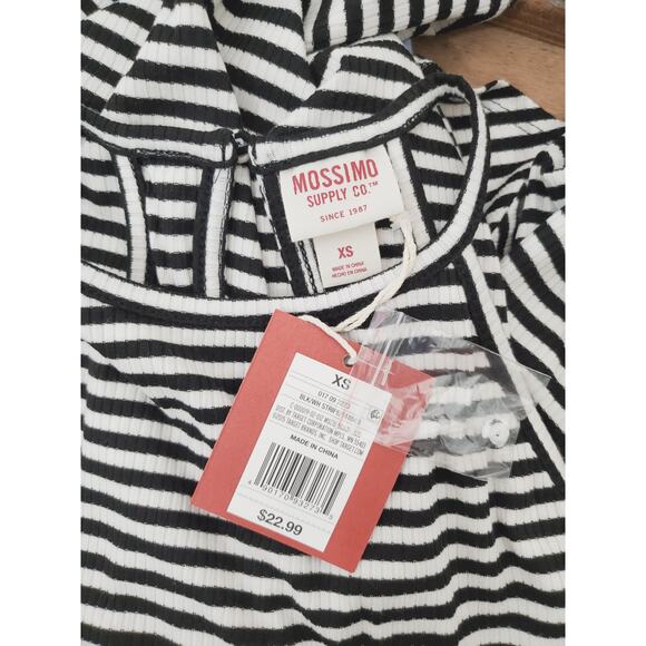 Mossimo Halter Black and White Striped Sleeveless Stretch Midi Dress Size XS NWT - Picture 9 of 11